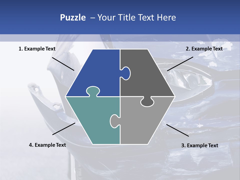 A Car That Has Been Smashed In Half On The Road PowerPoint Template