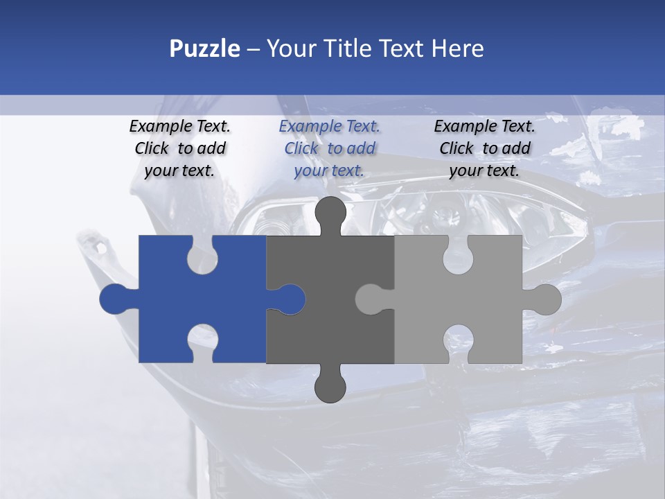 A Car That Has Been Smashed In Half On The Road PowerPoint Template