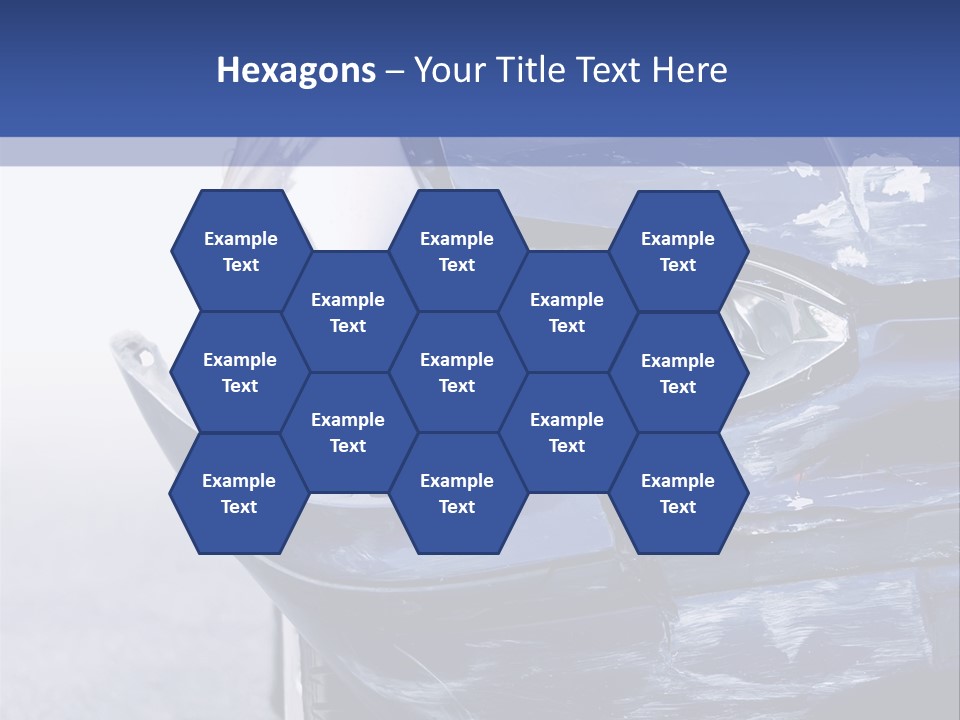 A Car That Has Been Smashed In Half On The Road PowerPoint Template