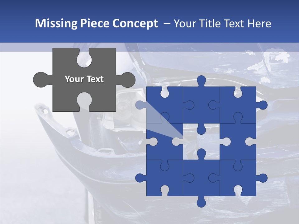 A Car That Has Been Smashed In Half On The Road PowerPoint Template