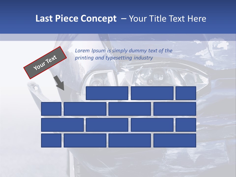 A Car That Has Been Smashed In Half On The Road PowerPoint Template