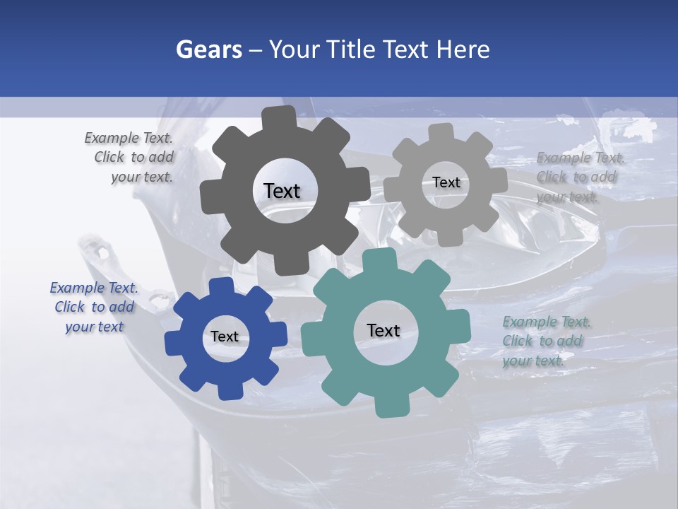 A Car That Has Been Smashed In Half On The Road PowerPoint Template