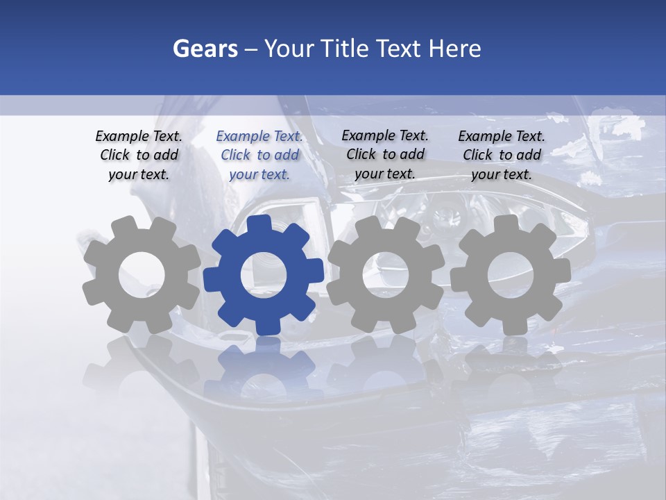 A Car That Has Been Smashed In Half On The Road PowerPoint Template