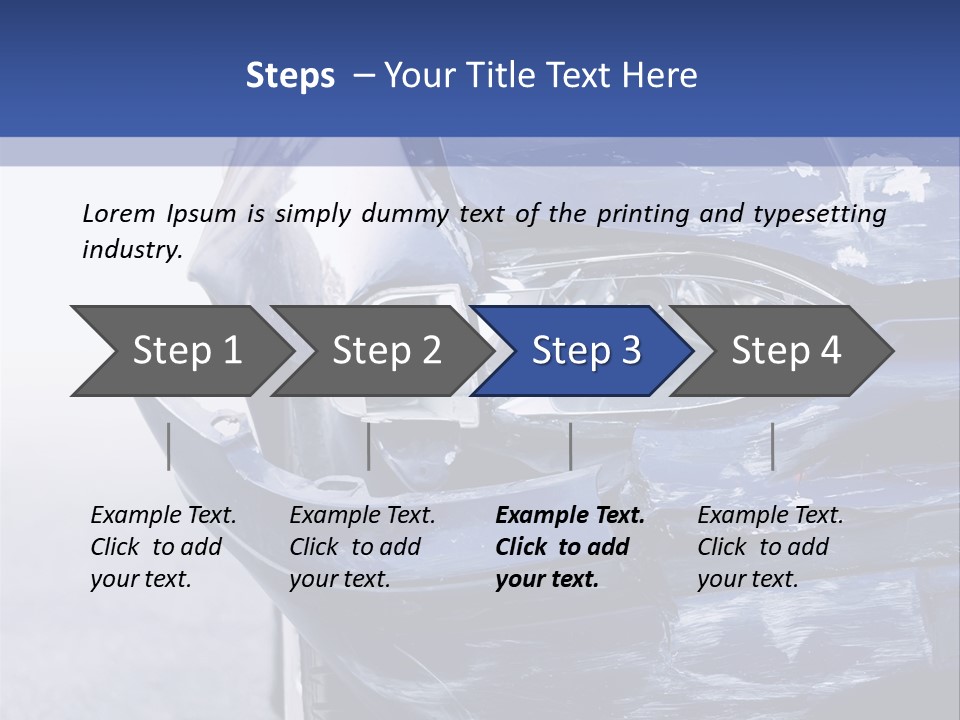 A Car That Has Been Smashed In Half On The Road PowerPoint Template