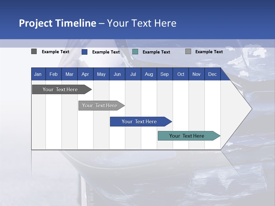 A Car That Has Been Smashed In Half On The Road PowerPoint Template
