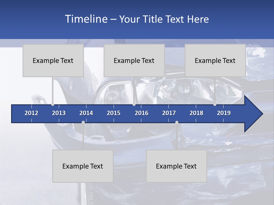 A Car That Has Been Smashed In Half On The Road PowerPoint Template