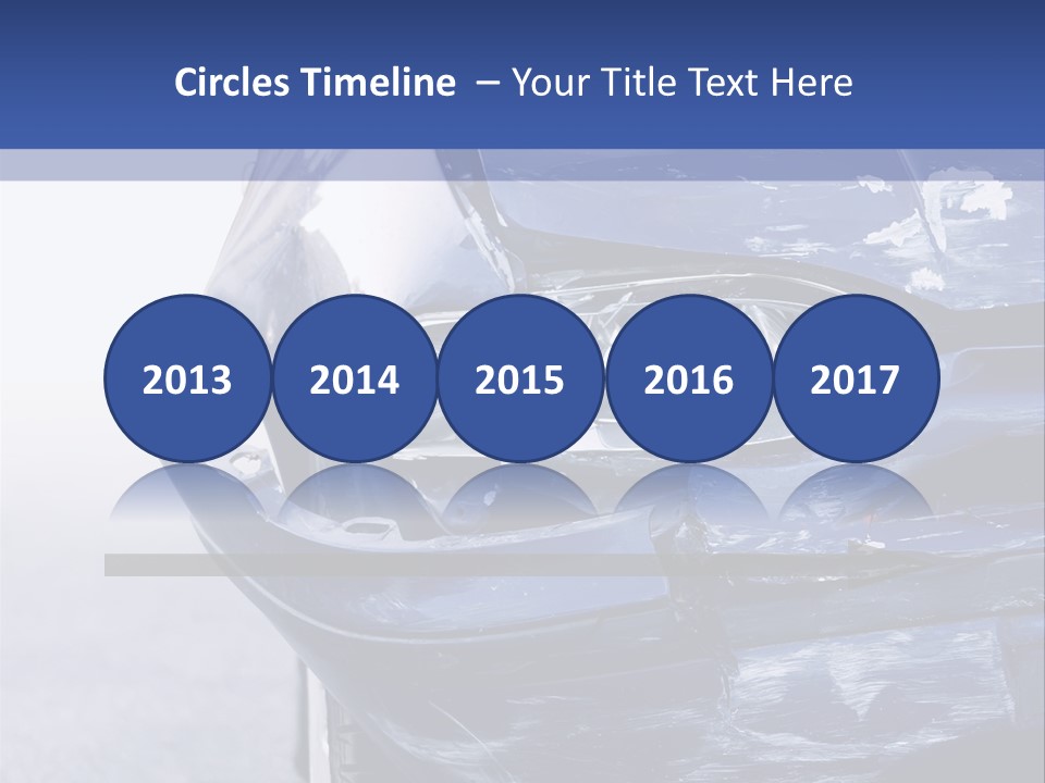 A Car That Has Been Smashed In Half On The Road PowerPoint Template