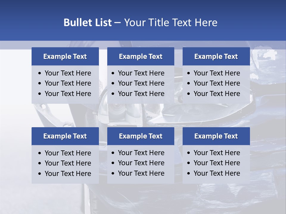 A Car That Has Been Smashed In Half On The Road PowerPoint Template