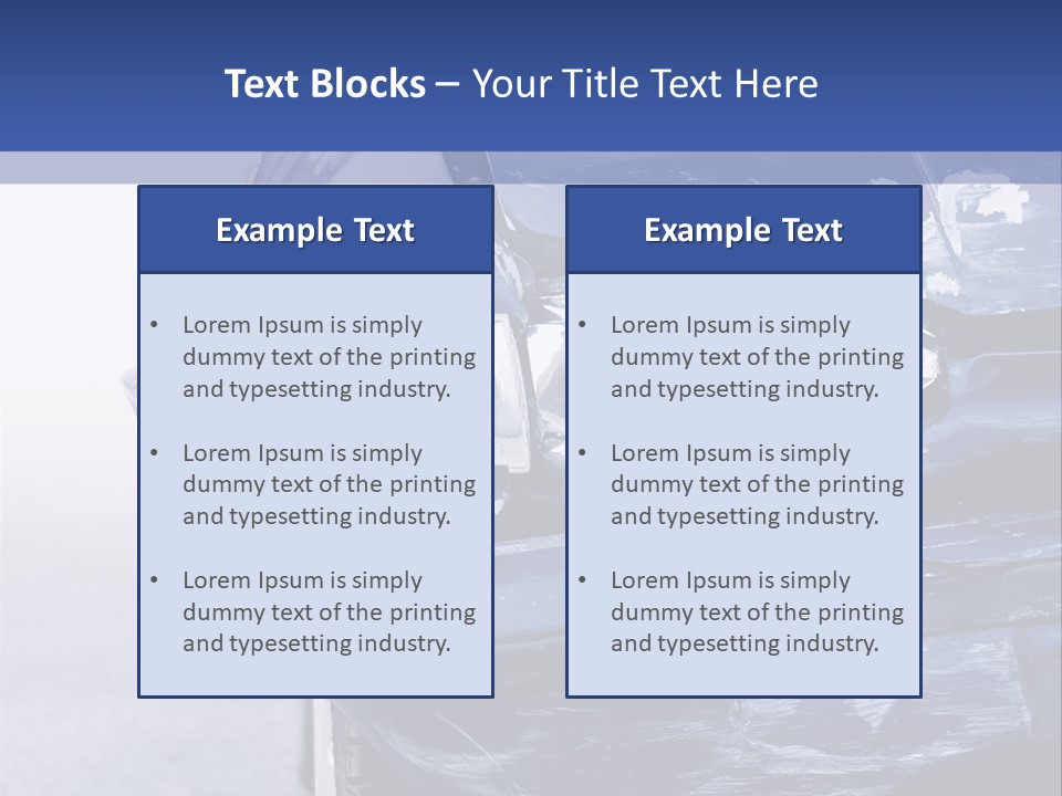 A Car That Has Been Smashed In Half On The Road PowerPoint Template