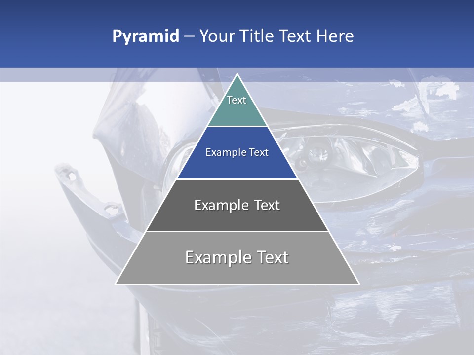 A Car That Has Been Smashed In Half On The Road PowerPoint Template
