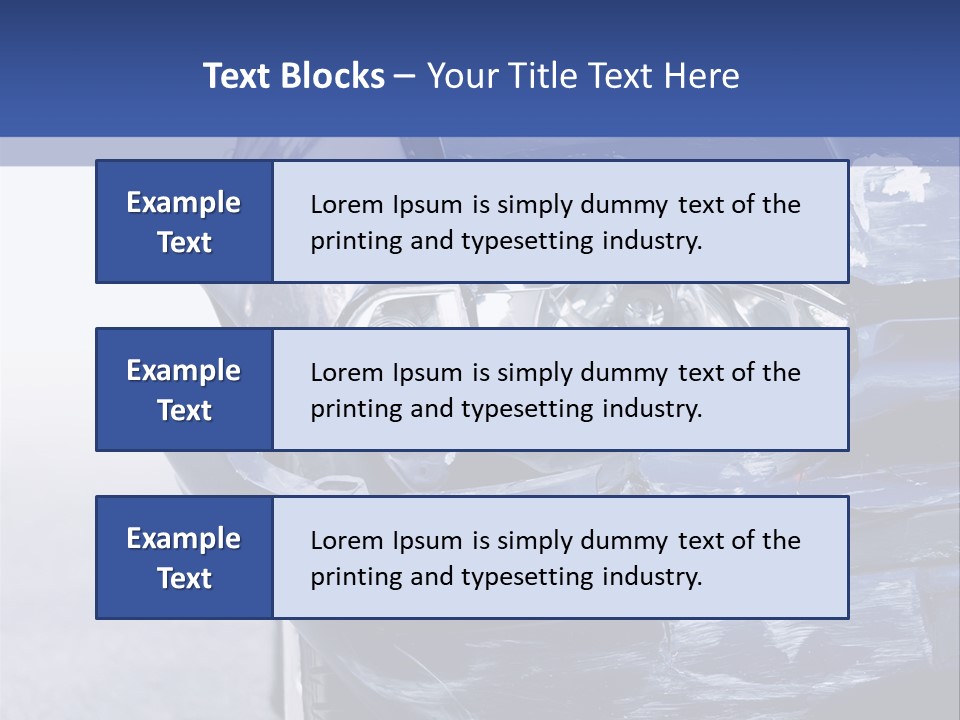 A Car That Has Been Smashed In Half On The Road PowerPoint Template