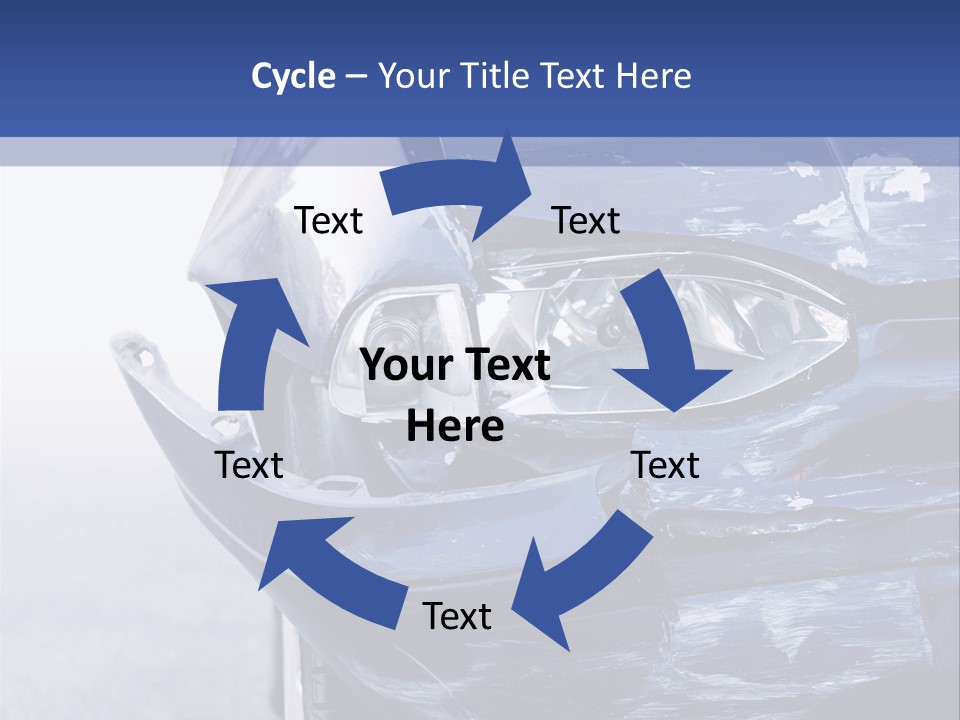 A Car That Has Been Smashed In Half On The Road PowerPoint Template