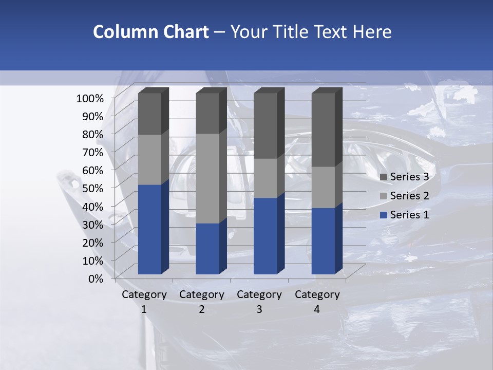 A Car That Has Been Smashed In Half On The Road PowerPoint Template