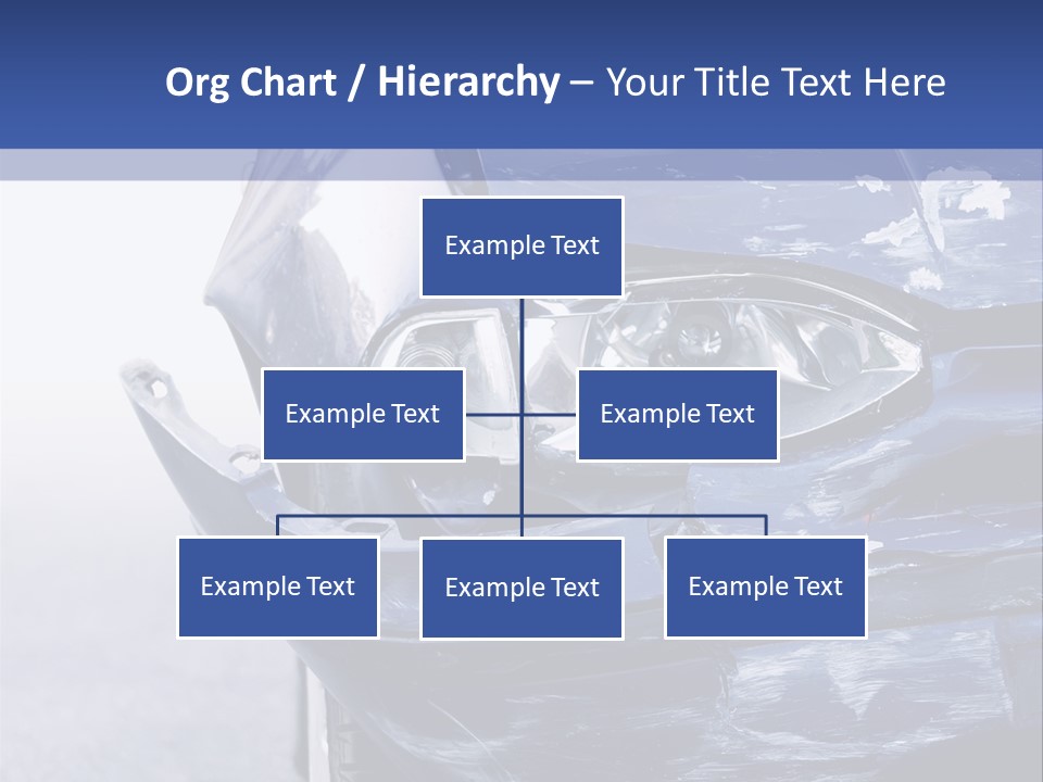 A Car That Has Been Smashed In Half On The Road PowerPoint Template