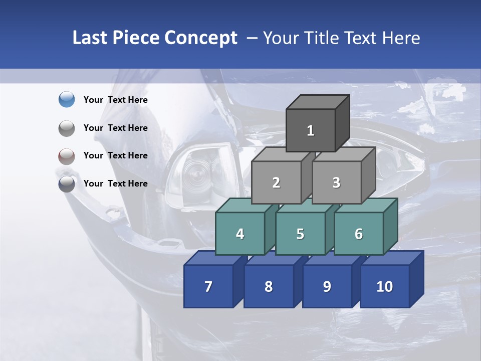 A Car That Has Been Smashed In Half On The Road PowerPoint Template