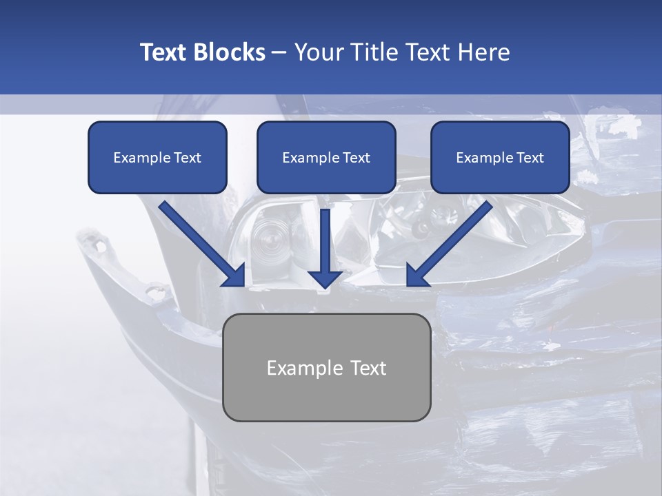 A Car That Has Been Smashed In Half On The Road PowerPoint Template