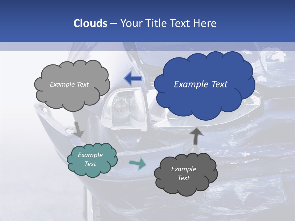 A Car That Has Been Smashed In Half On The Road PowerPoint Template