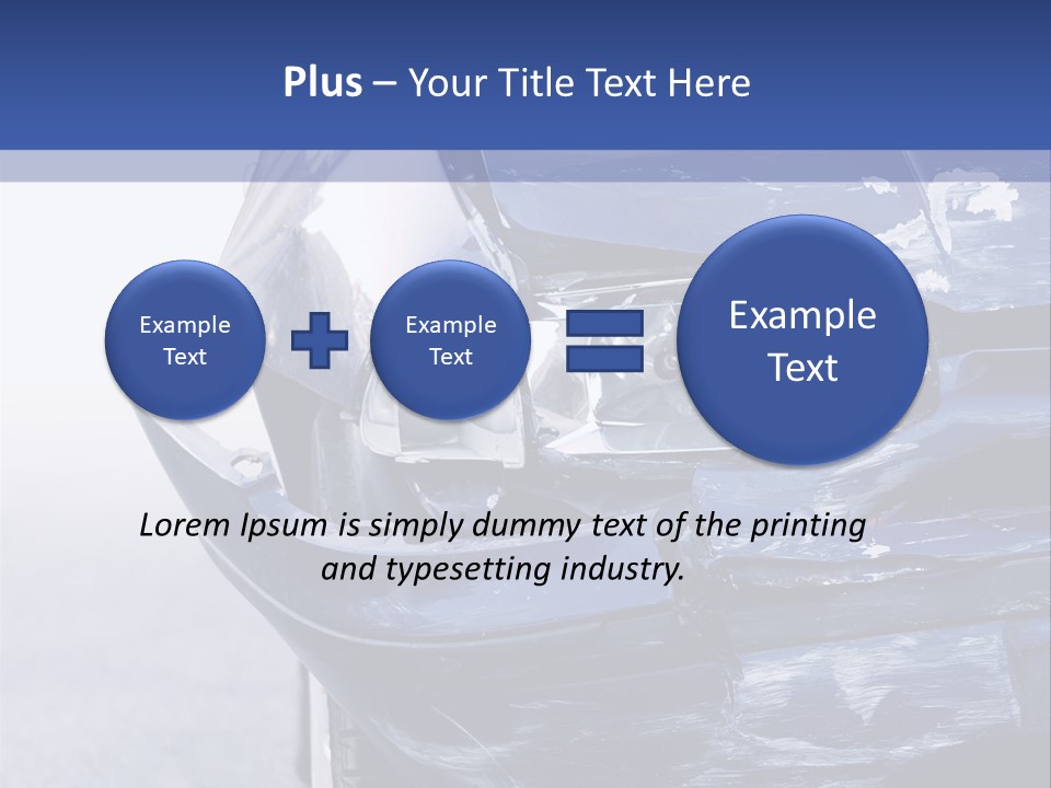 A Car That Has Been Smashed In Half On The Road PowerPoint Template