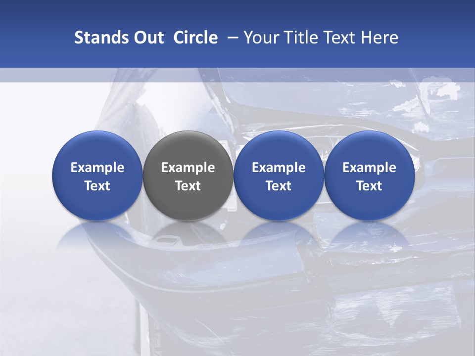 A Car That Has Been Smashed In Half On The Road PowerPoint Template