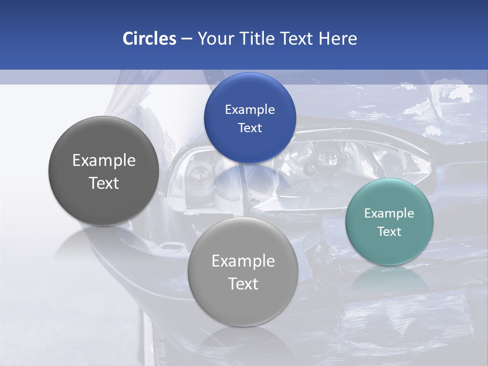 A Car That Has Been Smashed In Half On The Road PowerPoint Template
