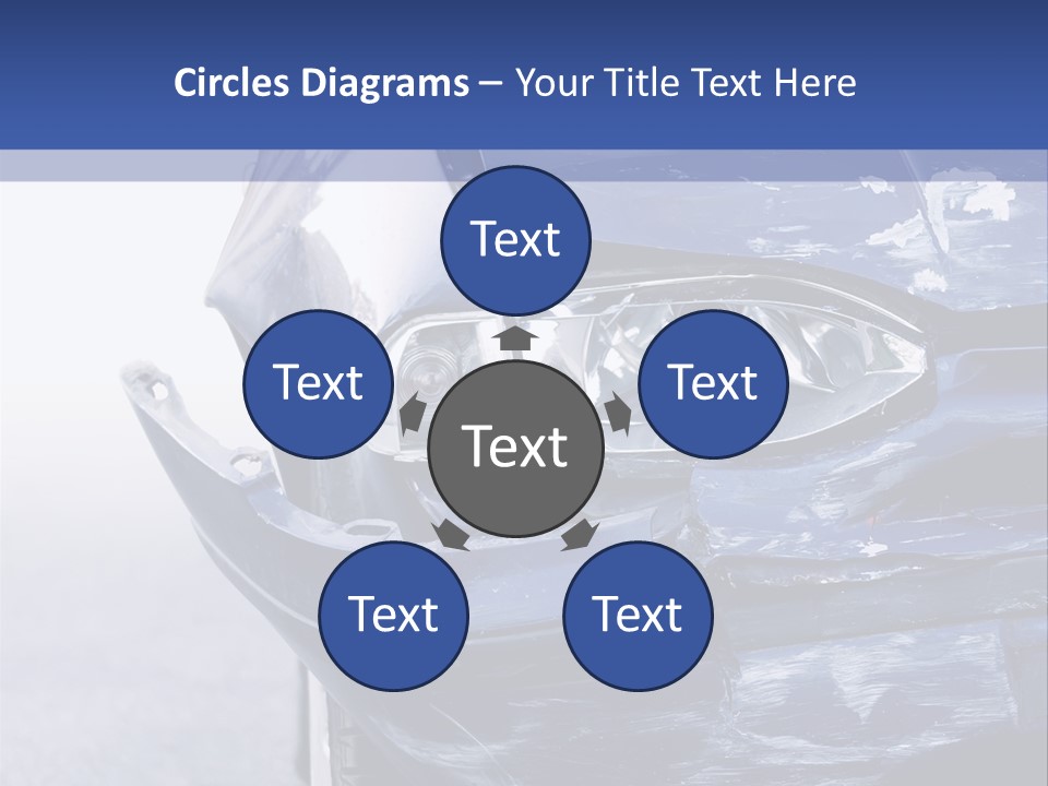 A Car That Has Been Smashed In Half On The Road PowerPoint Template