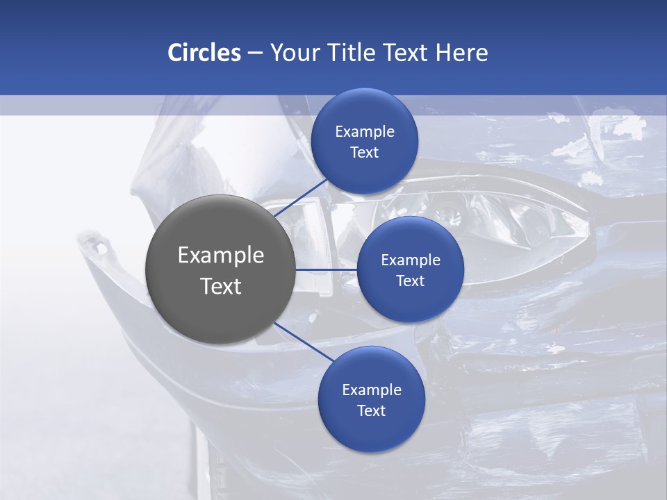 A Car That Has Been Smashed In Half On The Road PowerPoint Template