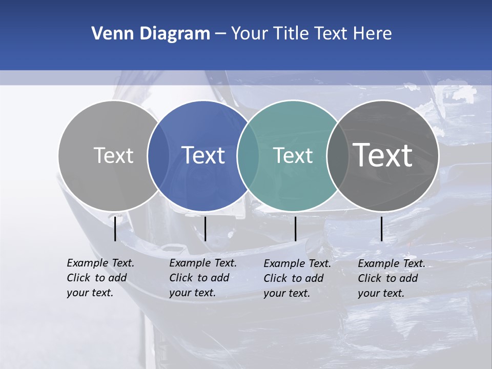 A Car That Has Been Smashed In Half On The Road PowerPoint Template
