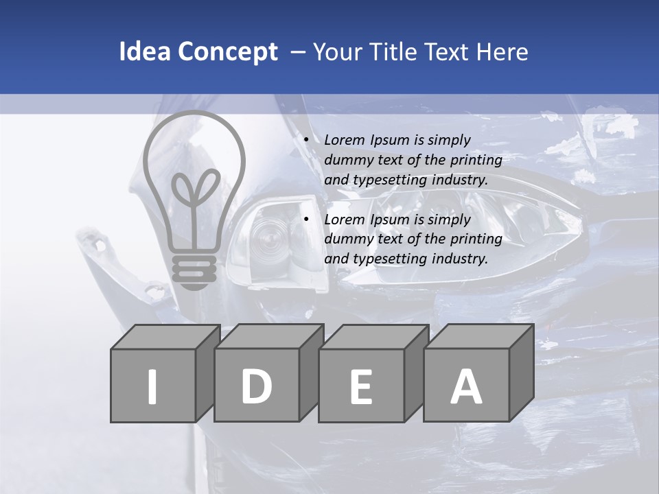 A Car That Has Been Smashed In Half On The Road PowerPoint Template