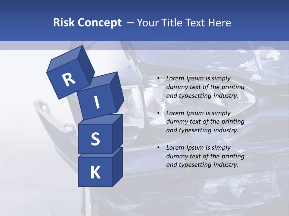 A Car That Has Been Smashed In Half On The Road PowerPoint Template