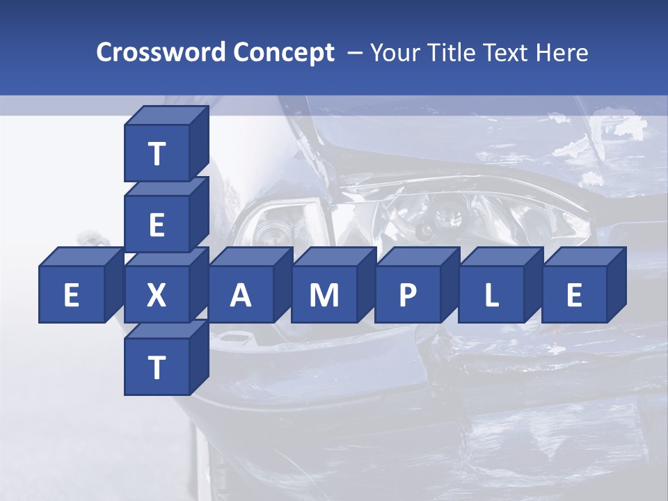 A Car That Has Been Smashed In Half On The Road PowerPoint Template