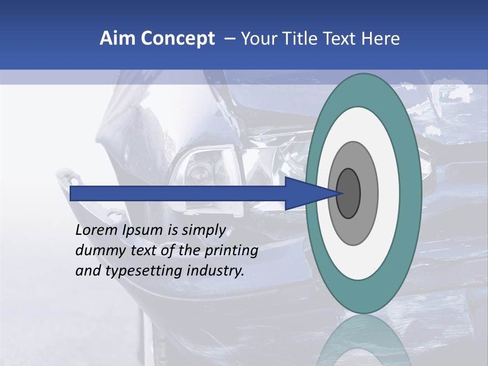 A Car That Has Been Smashed In Half On The Road PowerPoint Template