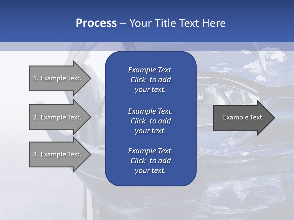 A Car That Has Been Smashed In Half On The Road PowerPoint Template