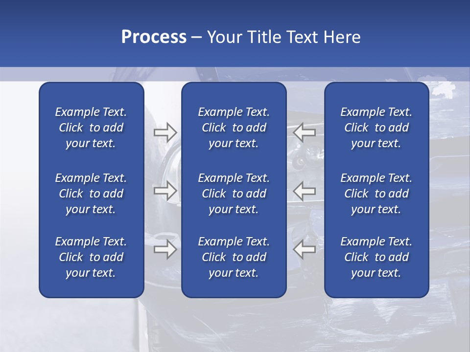 A Car That Has Been Smashed In Half On The Road PowerPoint Template