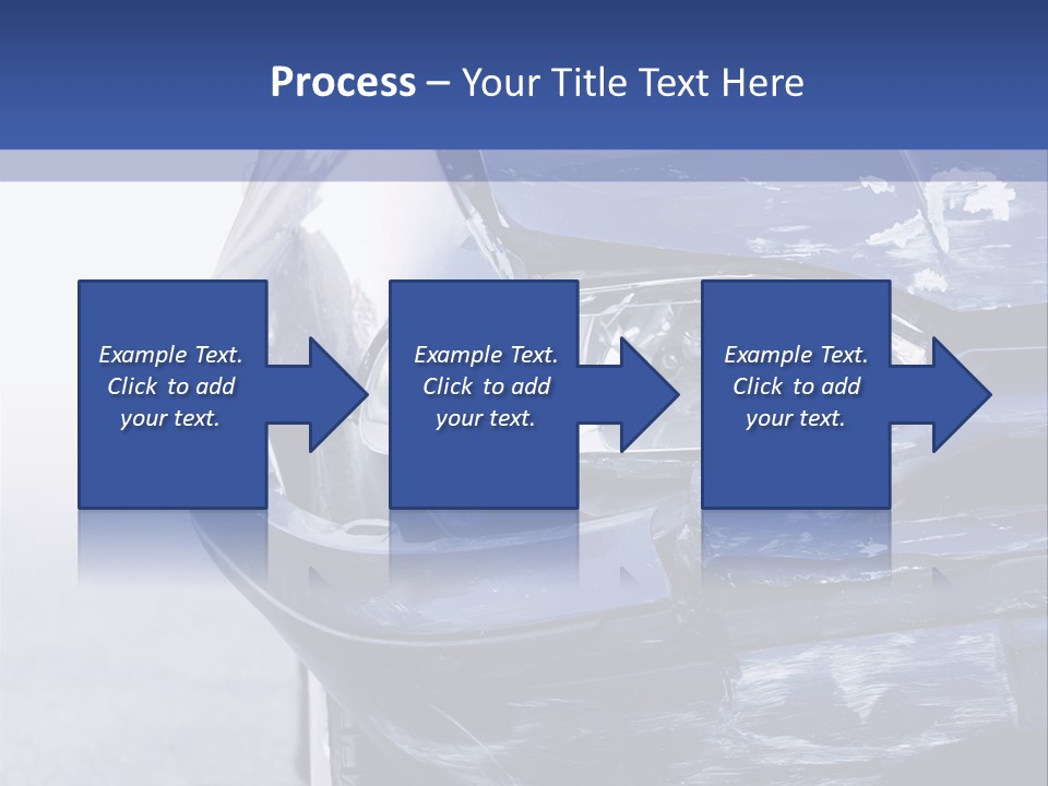 A Car That Has Been Smashed In Half On The Road PowerPoint Template
