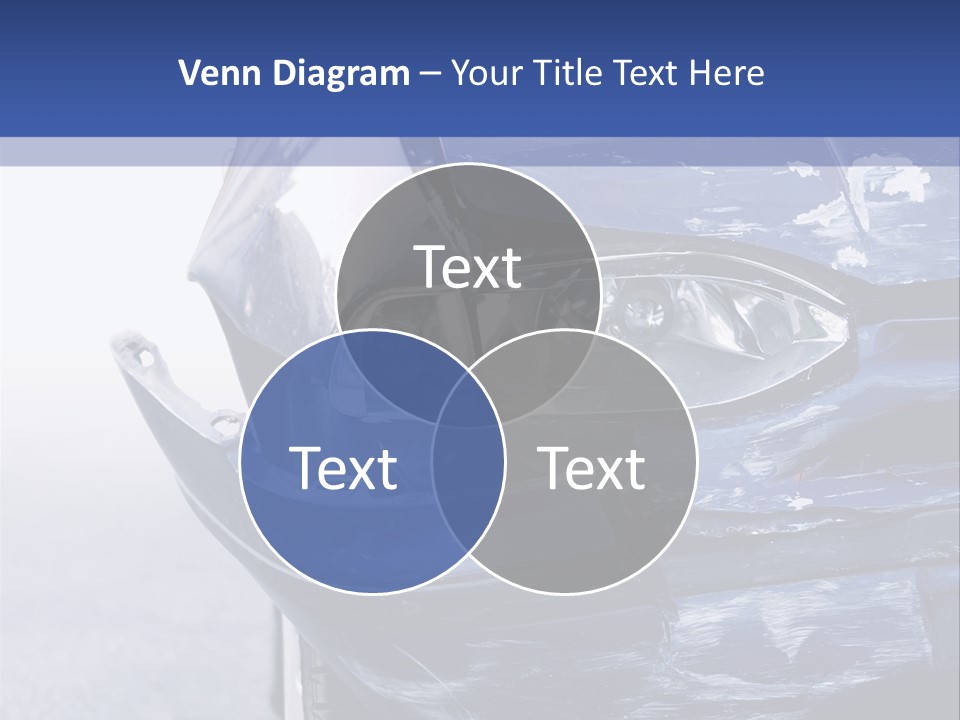 A Car That Has Been Smashed In Half On The Road PowerPoint Template