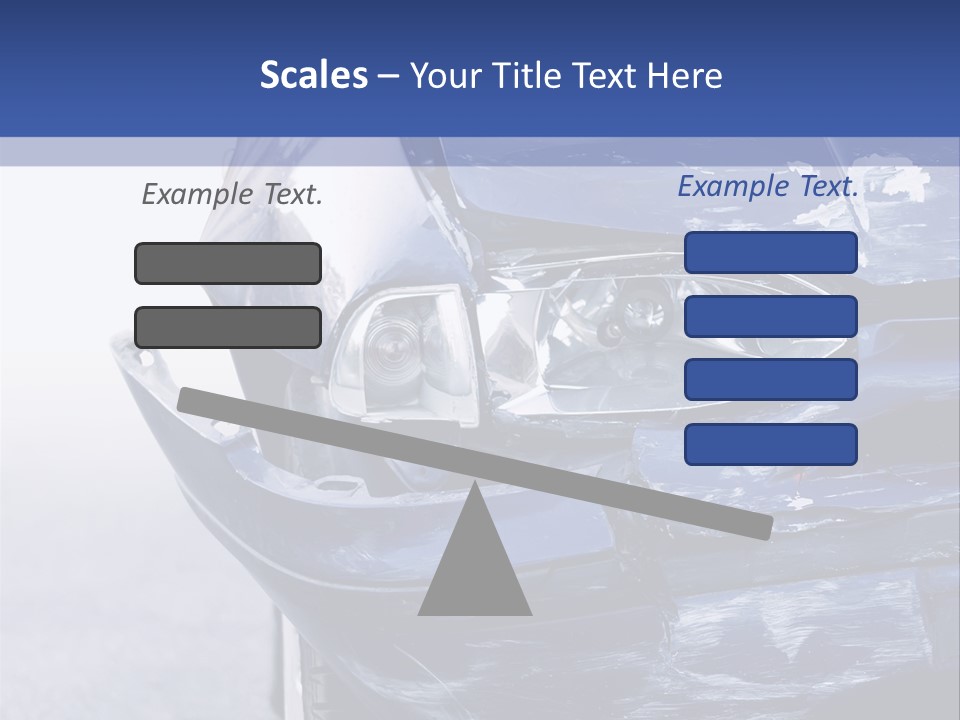 A Car That Has Been Smashed In Half On The Road PowerPoint Template