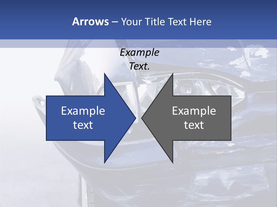 A Car That Has Been Smashed In Half On The Road PowerPoint Template