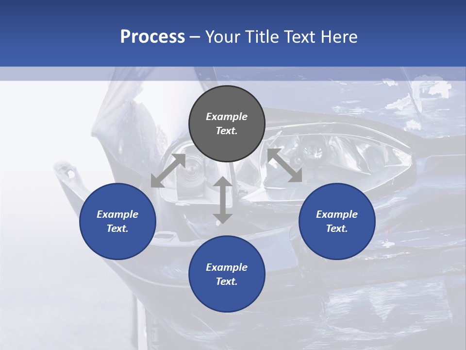 A Car That Has Been Smashed In Half On The Road PowerPoint Template