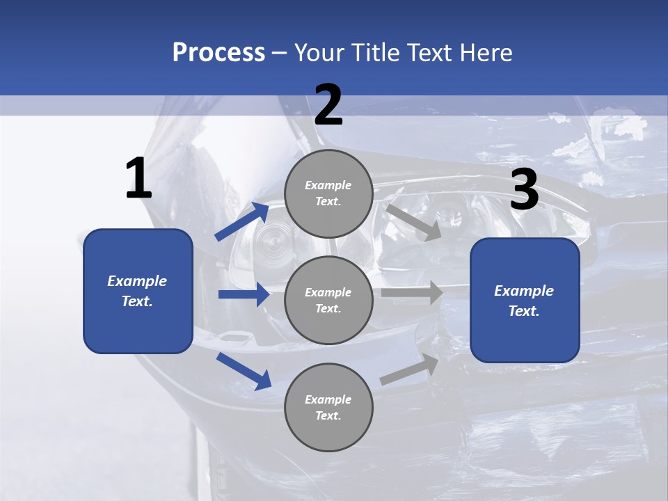 A Car That Has Been Smashed In Half On The Road PowerPoint Template