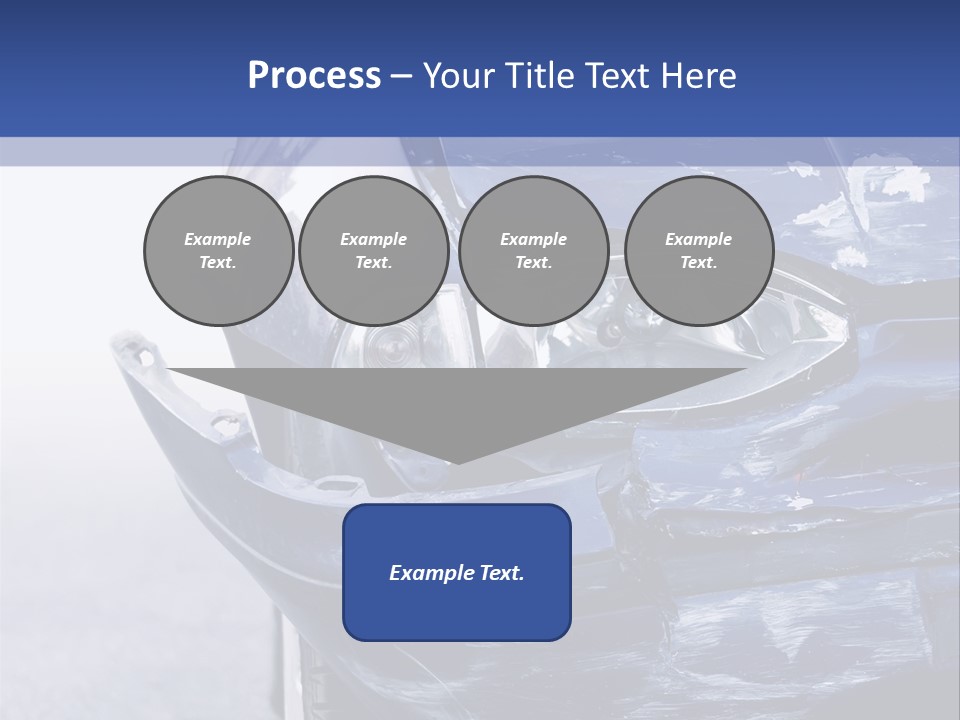 A Car That Has Been Smashed In Half On The Road PowerPoint Template