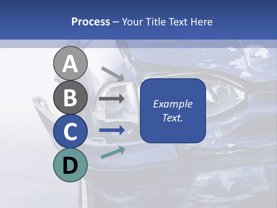 A Car That Has Been Smashed In Half On The Road PowerPoint Template