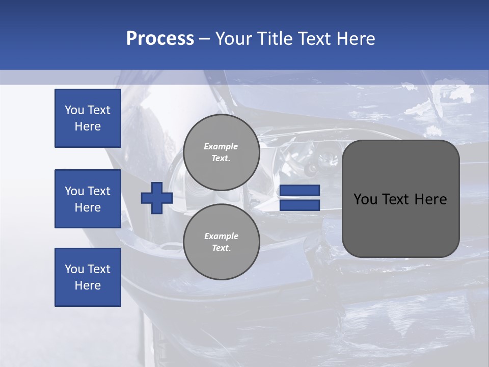 A Car That Has Been Smashed In Half On The Road PowerPoint Template