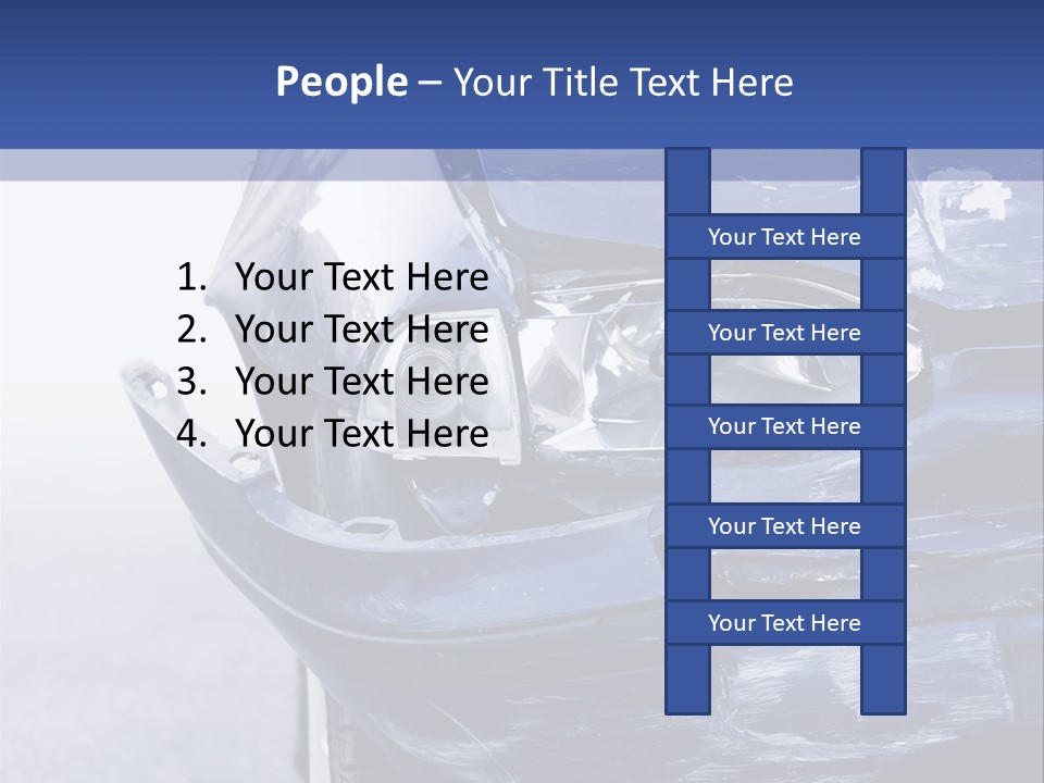 A Car That Has Been Smashed In Half On The Road PowerPoint Template