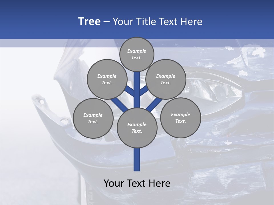 A Car That Has Been Smashed In Half On The Road PowerPoint Template