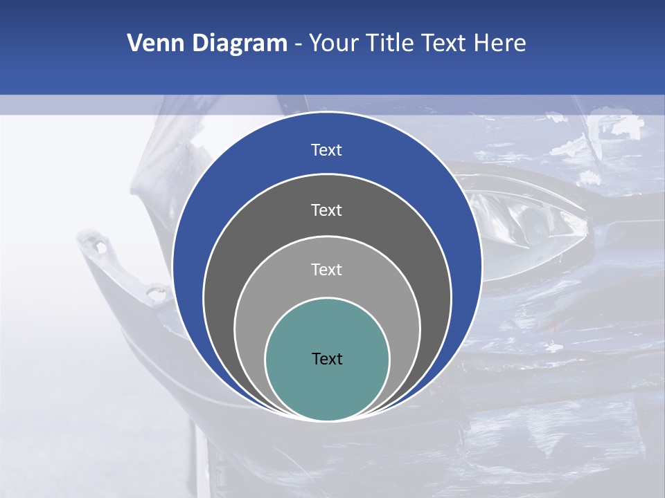 A Car That Has Been Smashed In Half On The Road PowerPoint Template