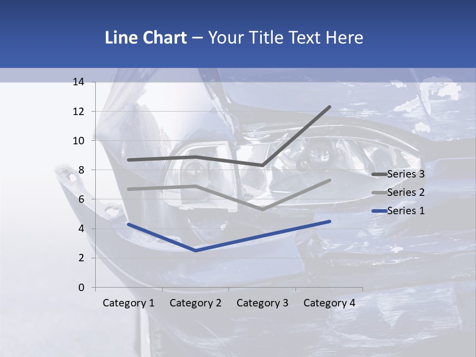 A Car That Has Been Smashed In Half On The Road PowerPoint Template
