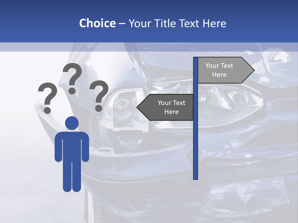 A Car That Has Been Smashed In Half On The Road PowerPoint Template