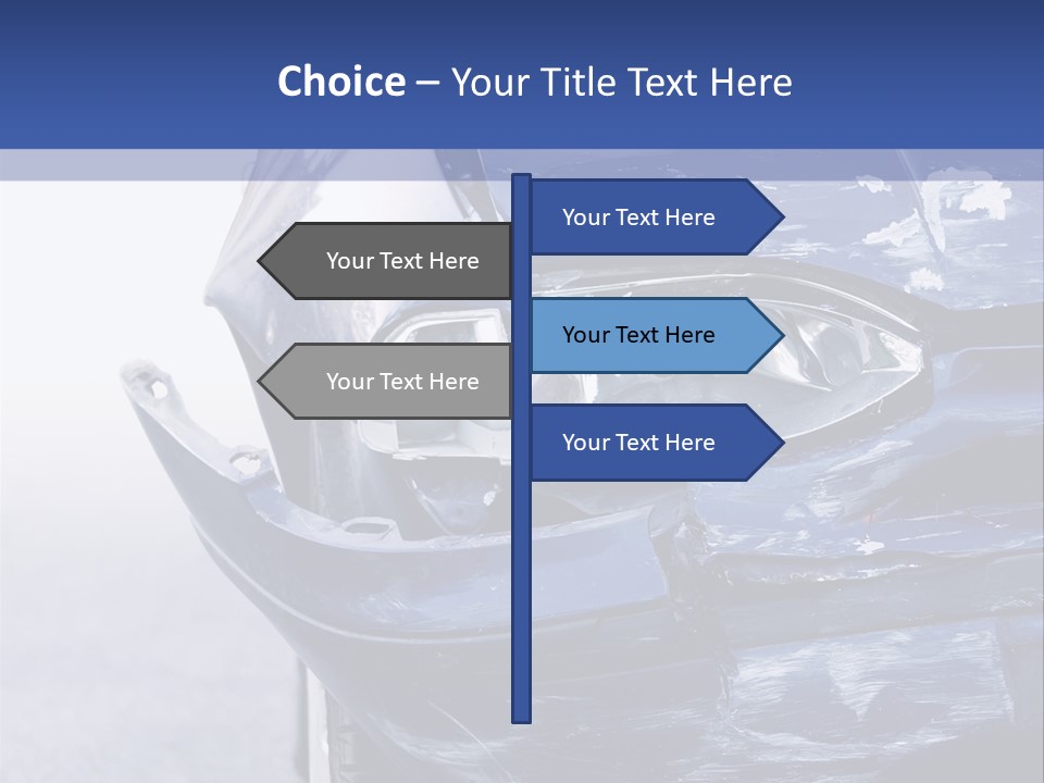 A Car That Has Been Smashed In Half On The Road PowerPoint Template