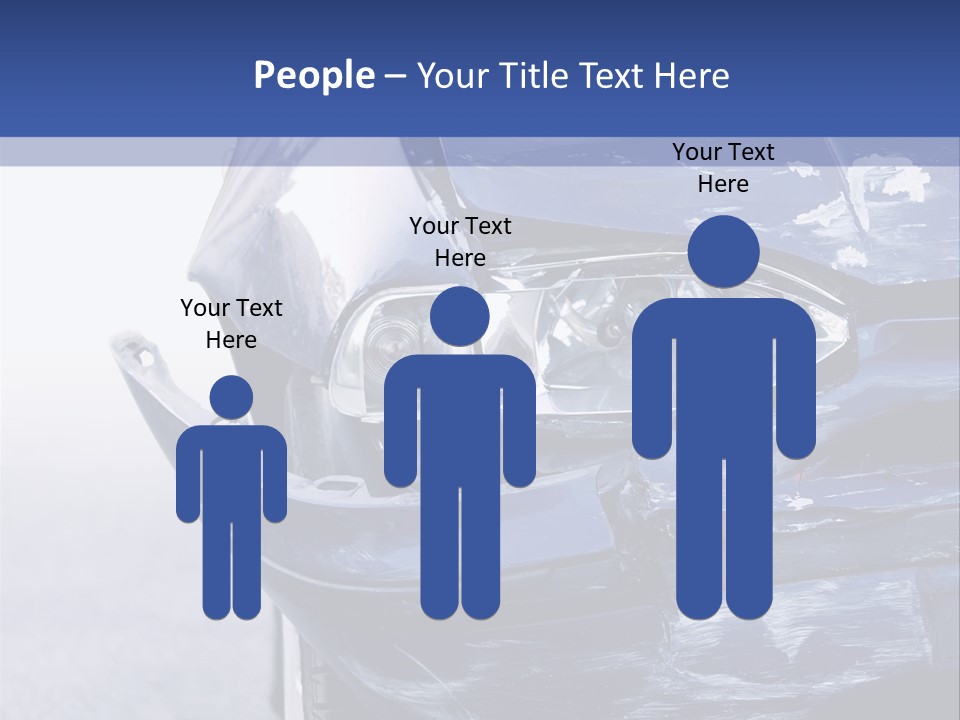 A Car That Has Been Smashed In Half On The Road PowerPoint Template