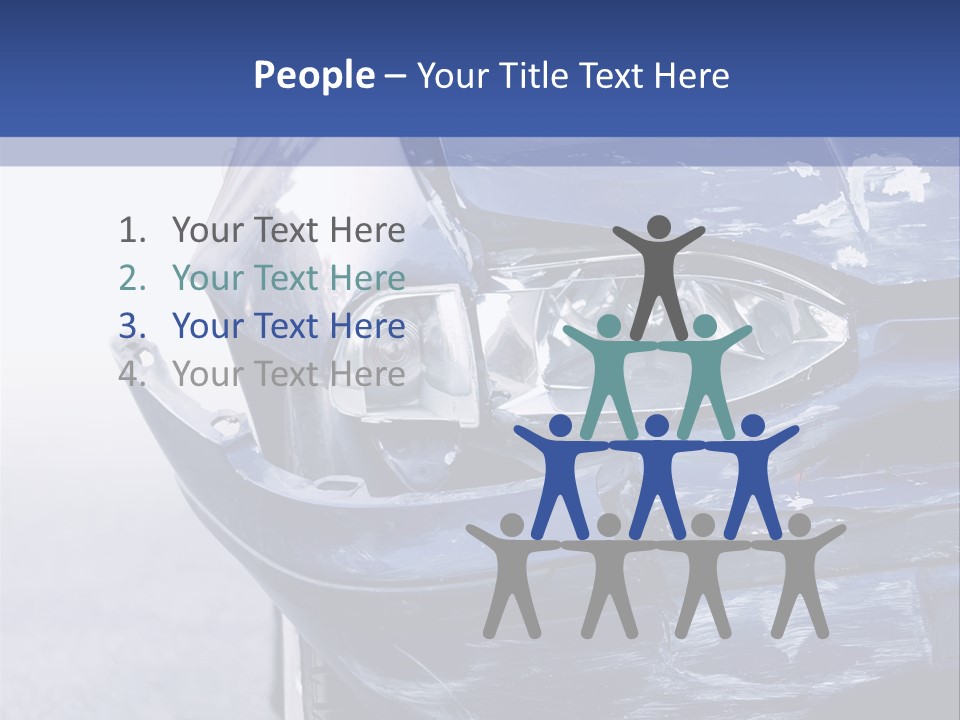 A Car That Has Been Smashed In Half On The Road PowerPoint Template